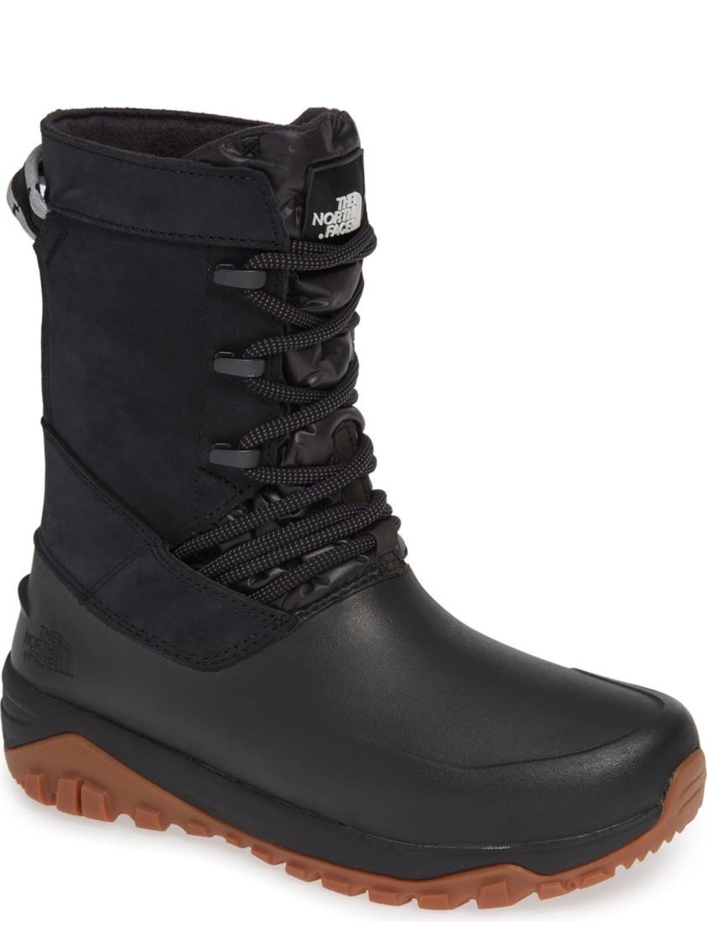 The North Face Women's Black Winter Boot with Brown Outsole
